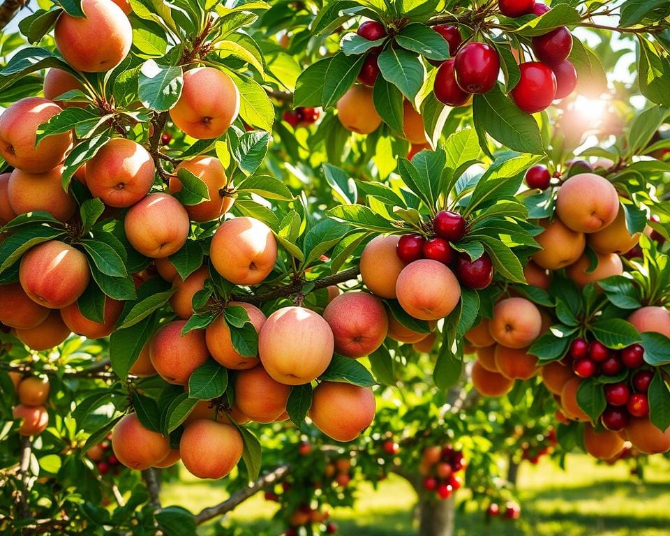 Fruitbomen die Zoete Vruchten Leveren