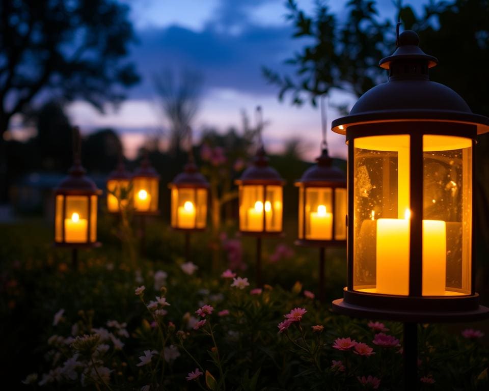 Kaarsenlantaarns die sfeer en warmte brengen in de avond