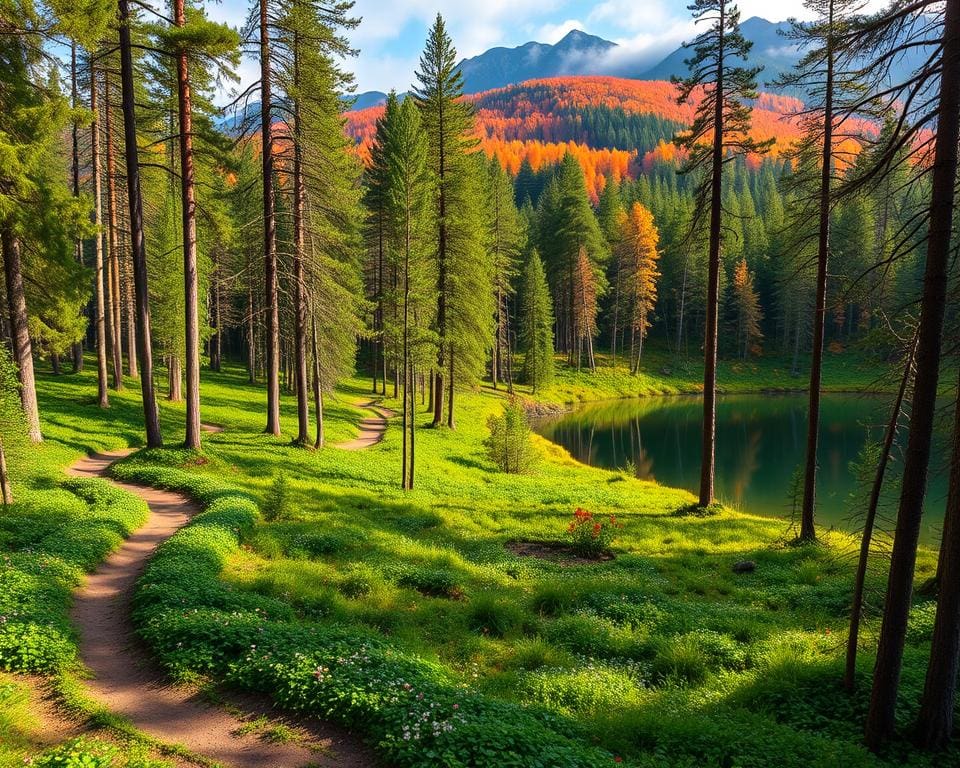 Natuurwandelingen door de bossen van Finland