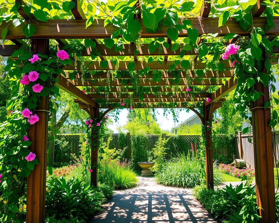 Pergola’s die Schaduw en Klimplanten Steunen