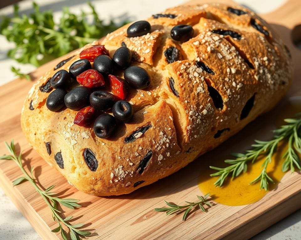 Brood met olijven en zongedroogde tomaatjes