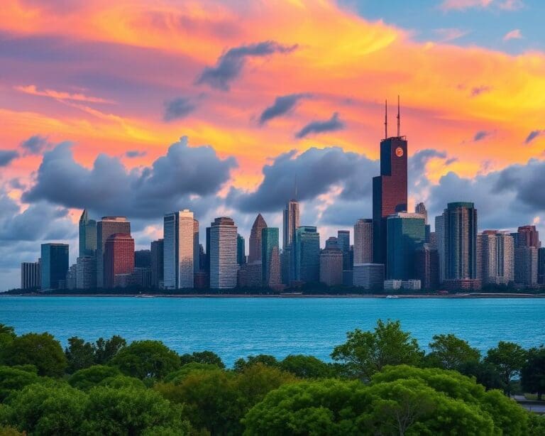 Chicago: architectuur en de wind aan Lake Michigan