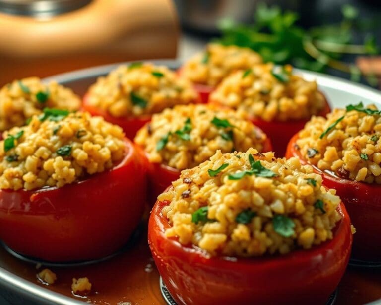 Gevulde tomaten uit de oven met couscous