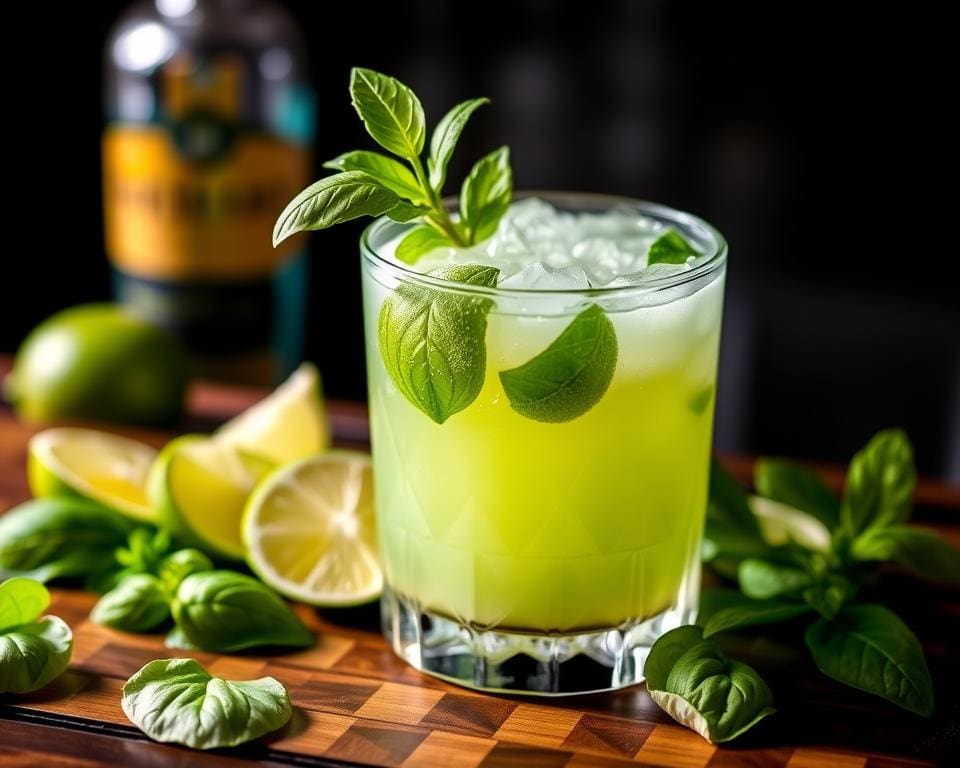 Gin Basil Smash groene cocktail