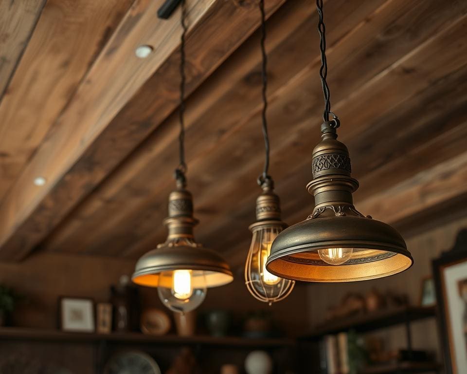 Hanglampen met een vintage bronzen uitstraling