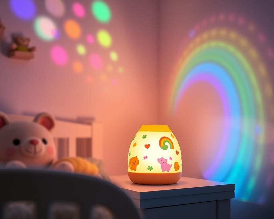 Kinderlampen met ingebouwde regenboogprojectie