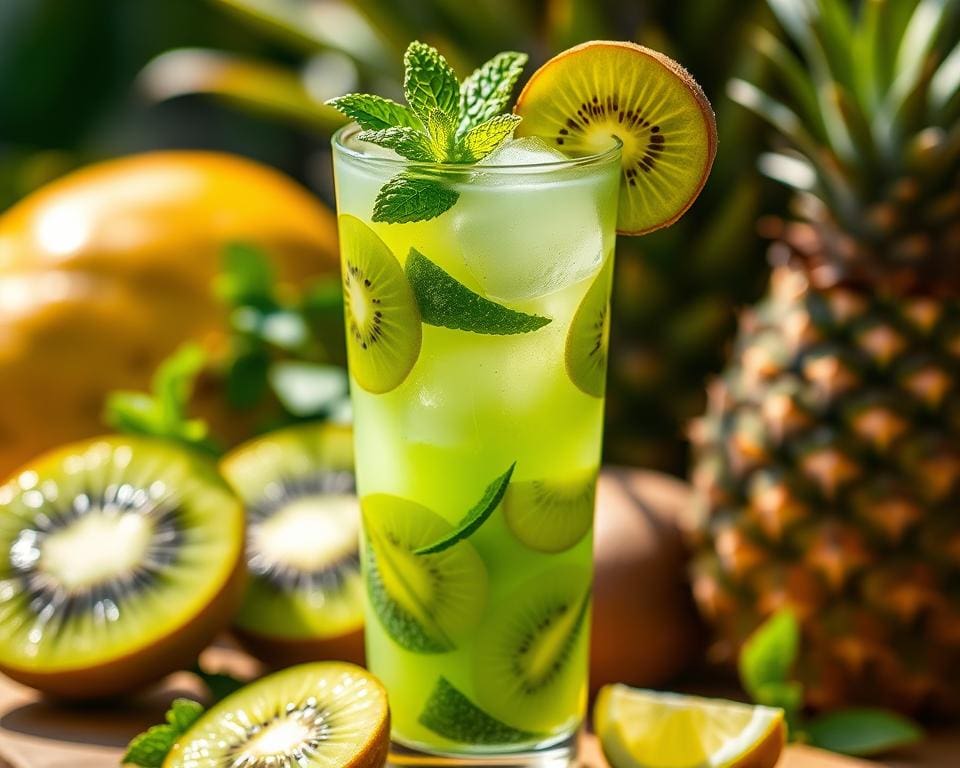 Kiwi-Mint Mocktail: Een frisse fruitige verrassing