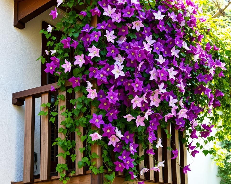 Kun je een clematis op een balkon laten groeien?