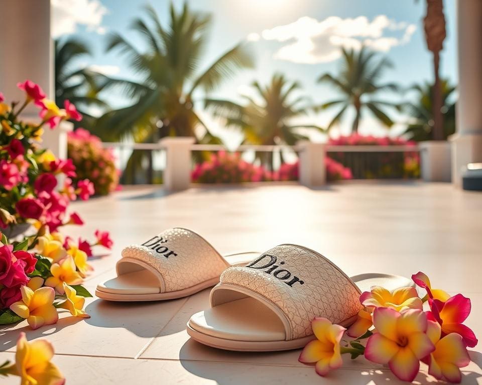 Luxe slippers van Dior voor zomerse schoenen