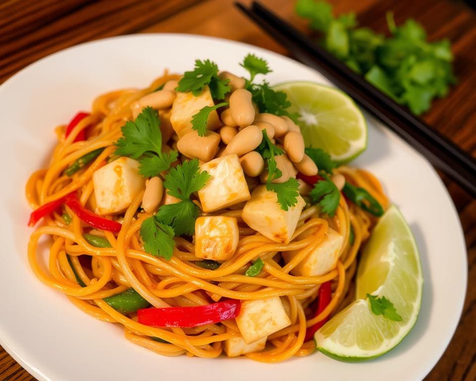 Pad Thai met tofu en pinda's