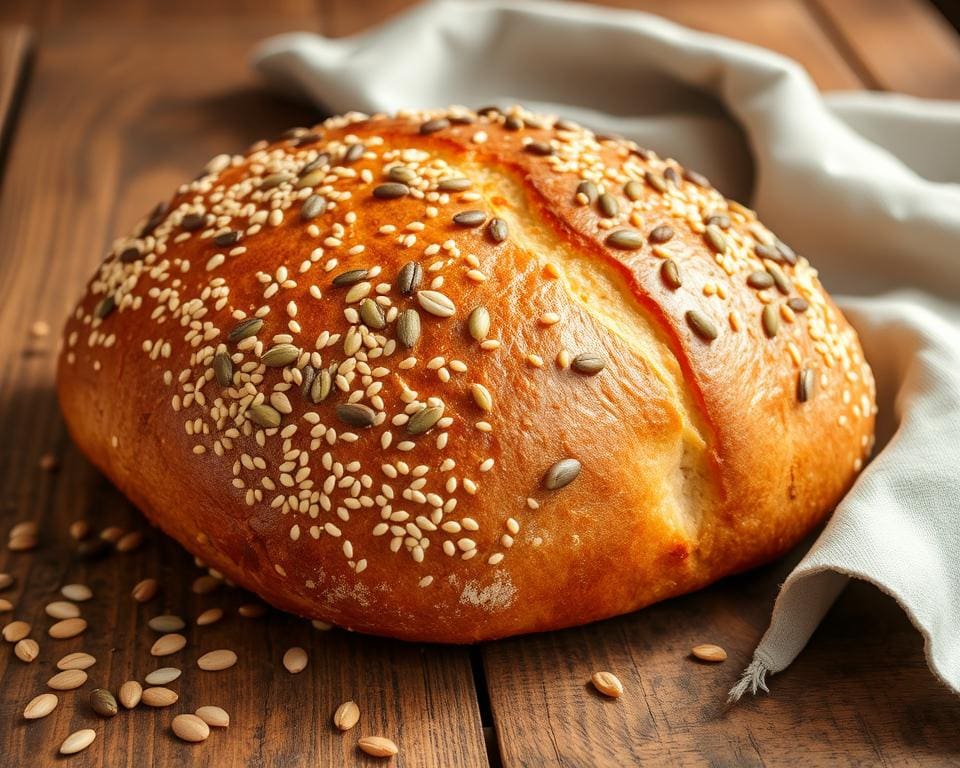 Pittenbrood met sesam en zonnebloemzaadjes