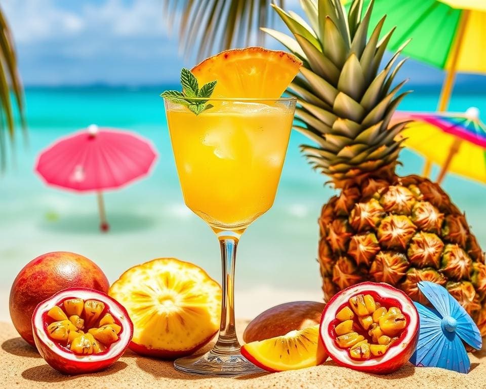 Proef de zomer met deze ananas-passievrucht mocktail