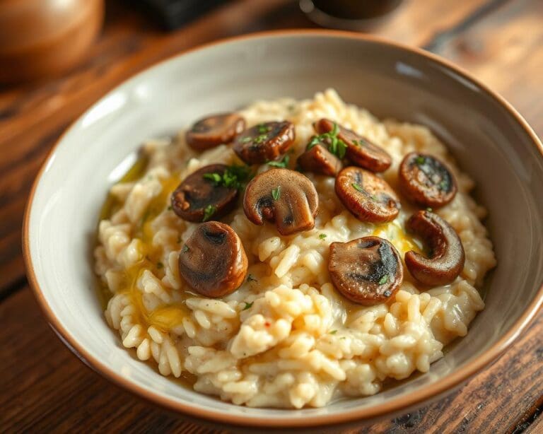 Romige risotto met champignons en truffelolie