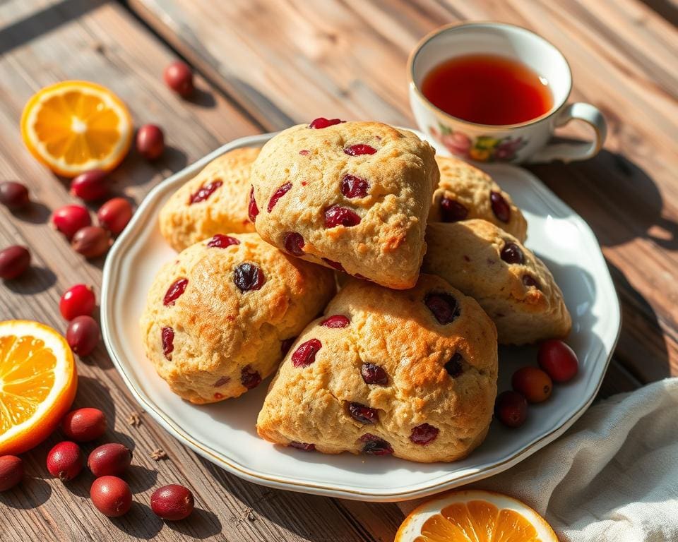 Scones met cranberry en sinaasappelrasp