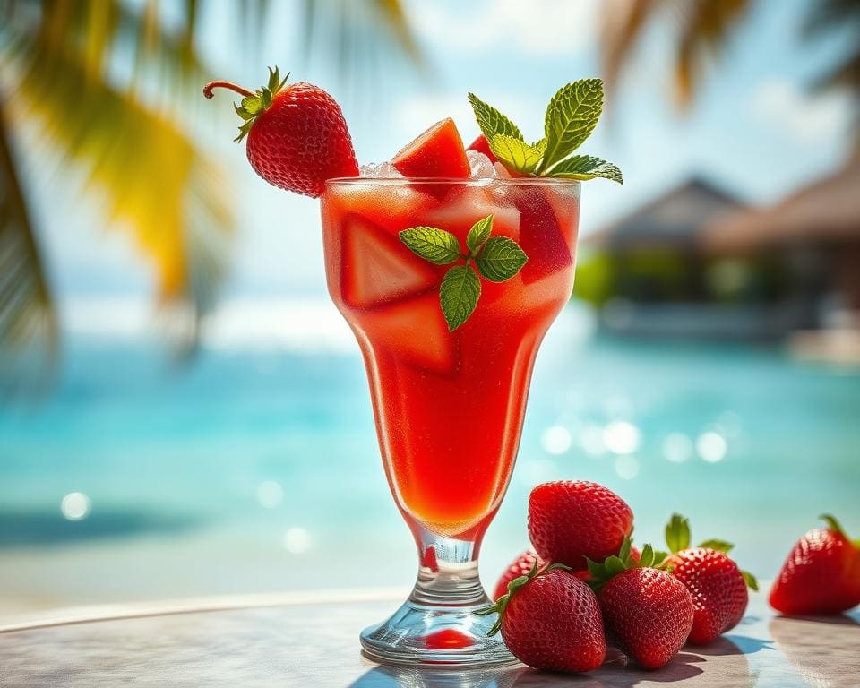 Simpel en verfrissend rood Aardbeien Daiquiri