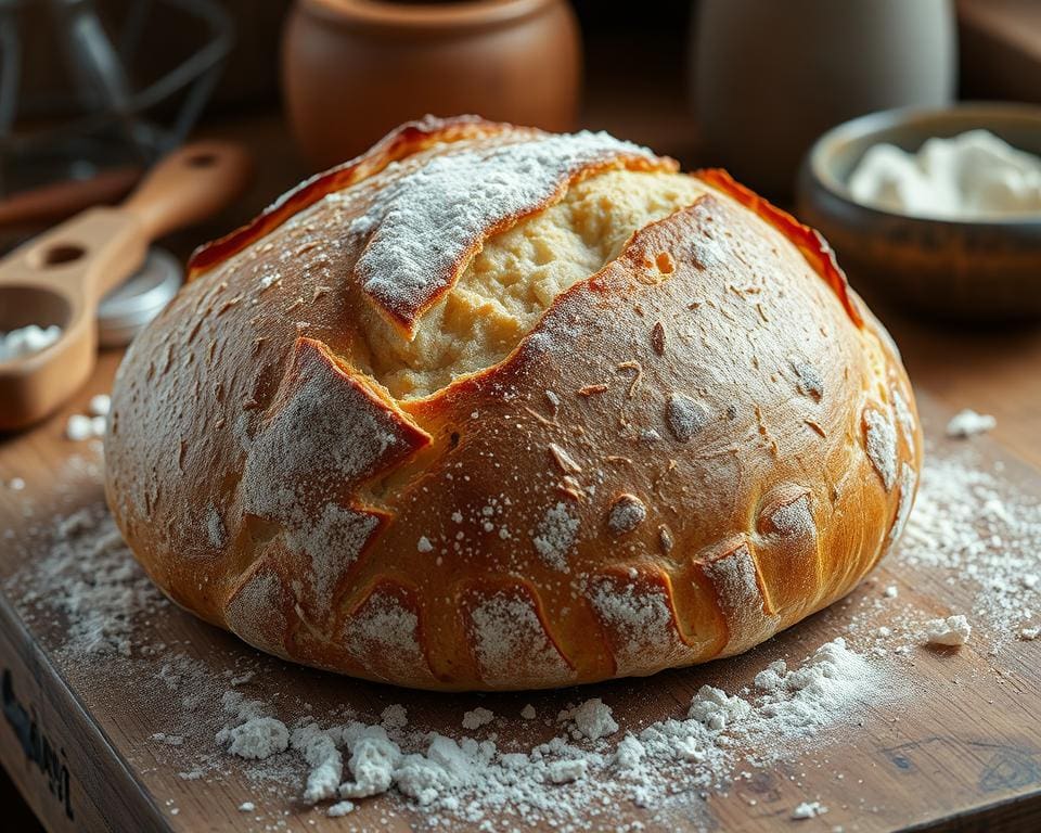 Stokbrood met krokante korst en zachte kern