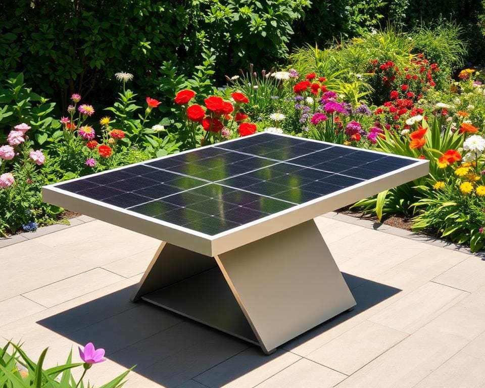 Tuintafels met ingebouwde zonnepanelen