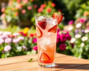 Verleidelijke aardbei-mint spritzer voor elke gelegenheid