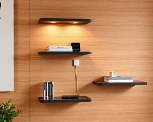 Wandplanken met ingebouwde USB-oplaadpunten
