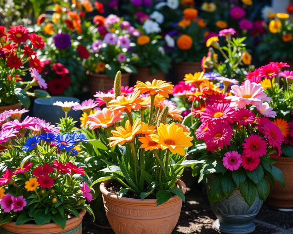 bloemen laten stralen in de tuin