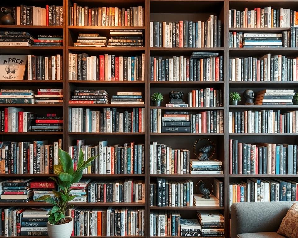 boekenkasten voor een georganiseerde boekenverzameling