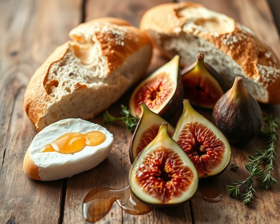 ingrediënten voor baguette met brie en vijgen