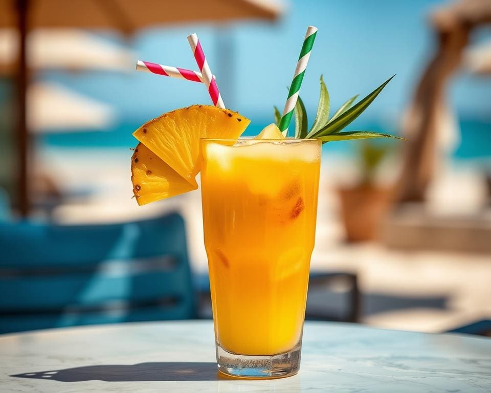 mocktail met ananas en passievrucht