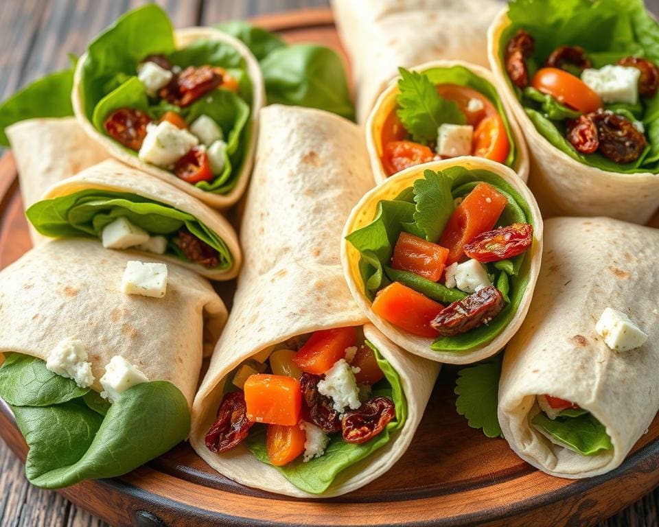 variaties op gezonde lunch wraps