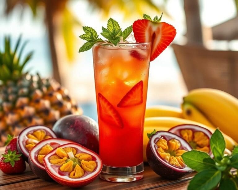 Aardbei-passievrucht mocktail: Tropisch genieten