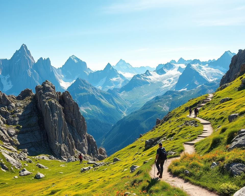 Bergbeklimmen en wandelen in de bergen