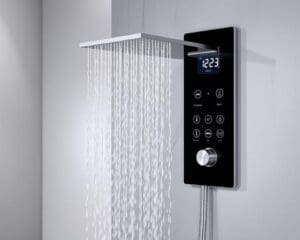Douchepanelen met een multifunctionele temperatuurweergave