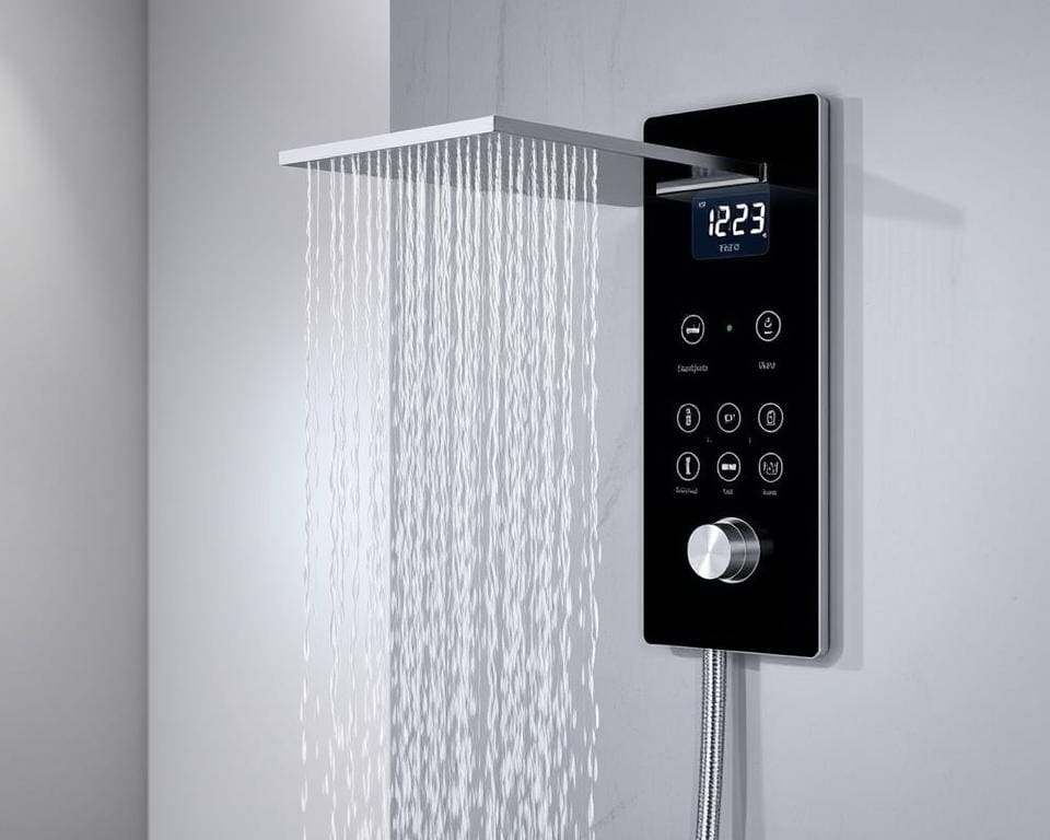 Douchepanelen met een multifunctionele temperatuurweergave
