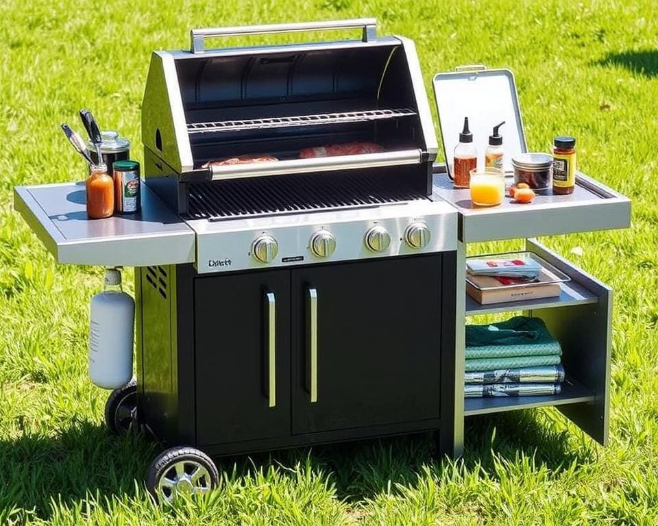 Elektrische BBQ met accessoireplank