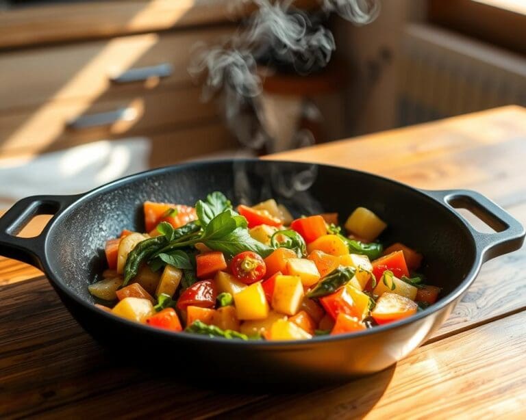 Gietijzeren pan: perfecte warmteverdeling voor koken
