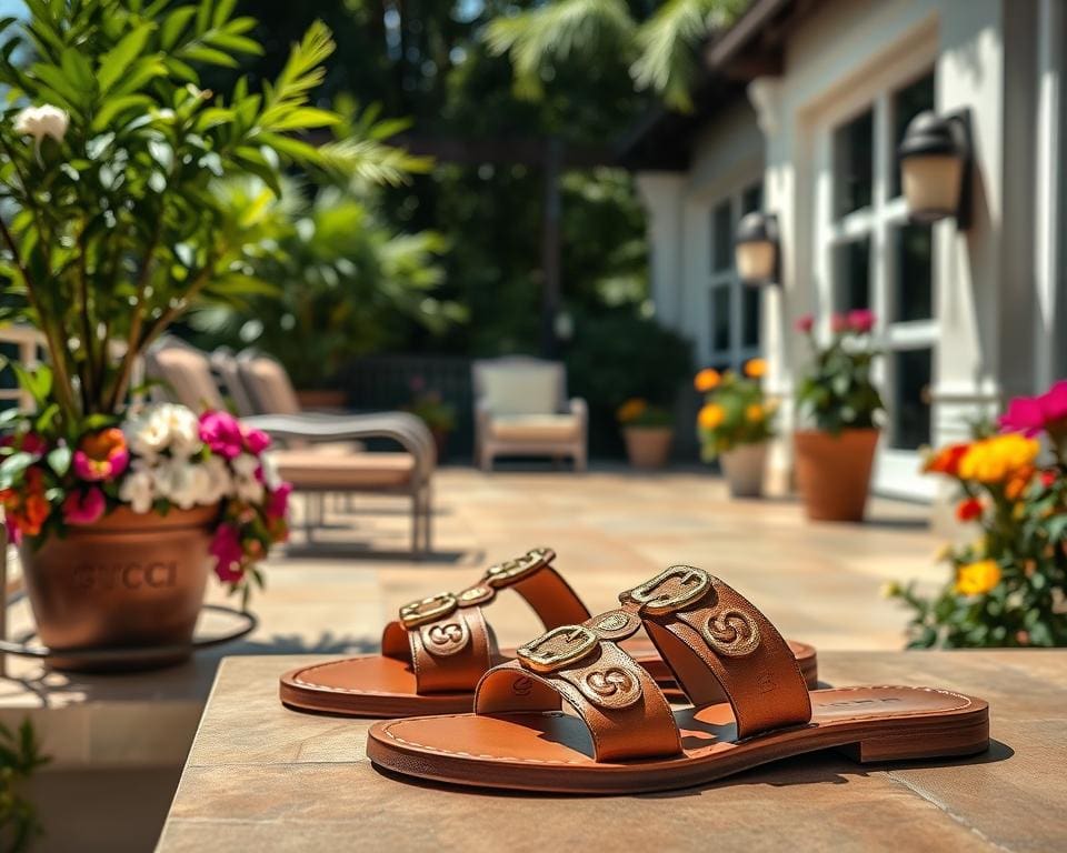 Gucci leren sandalen voor zomerse fashion