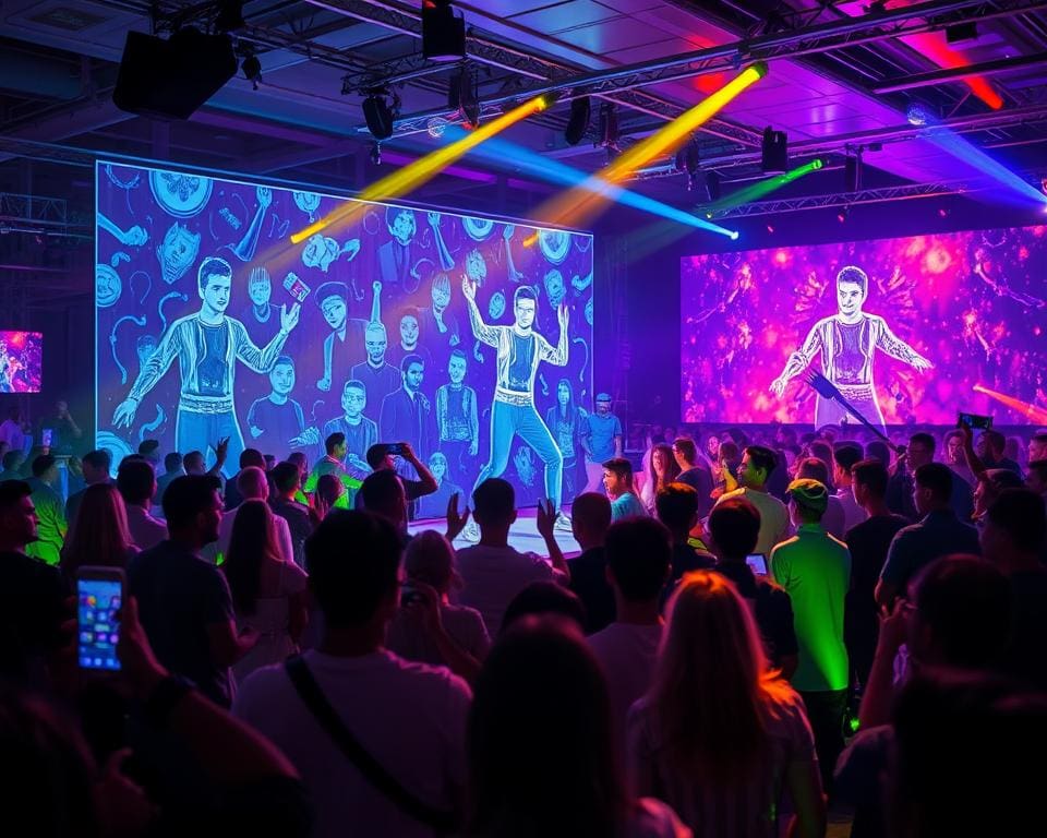 Holografische projectie en live-interactie met hologrammen
