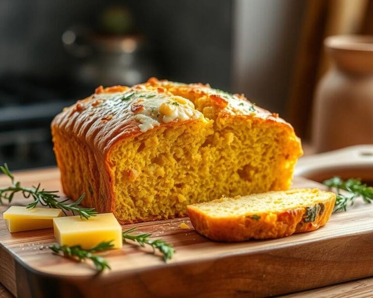 Maisbrood met een vleugje rozemarijn en kaas