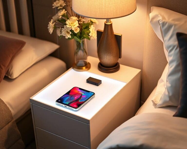 Nachtkastje met lader: altijd een volle batterij