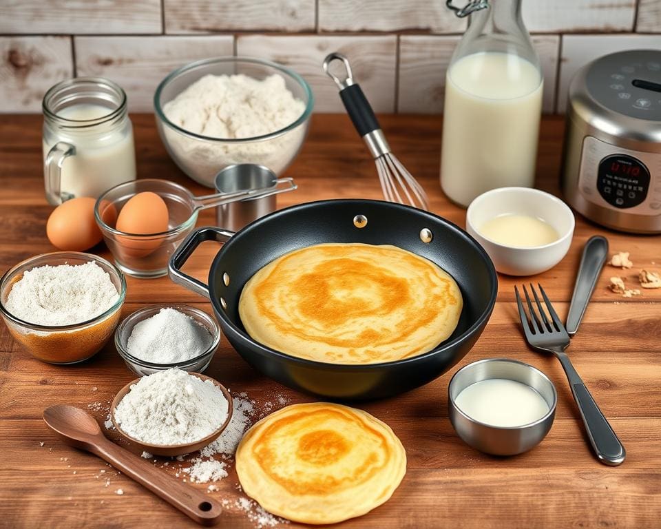 Pannenkoekenset voor traditioneel bakken met moderne tools