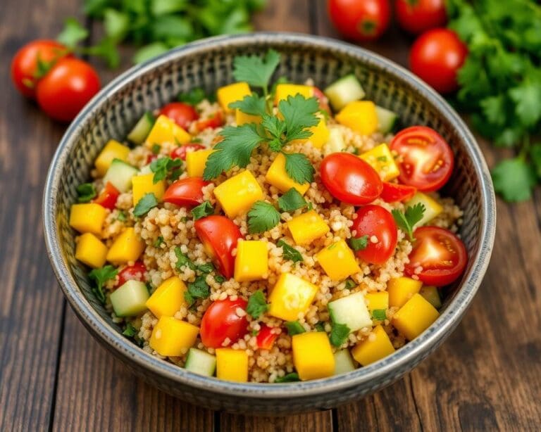 Quinoa salade met mango en koriander