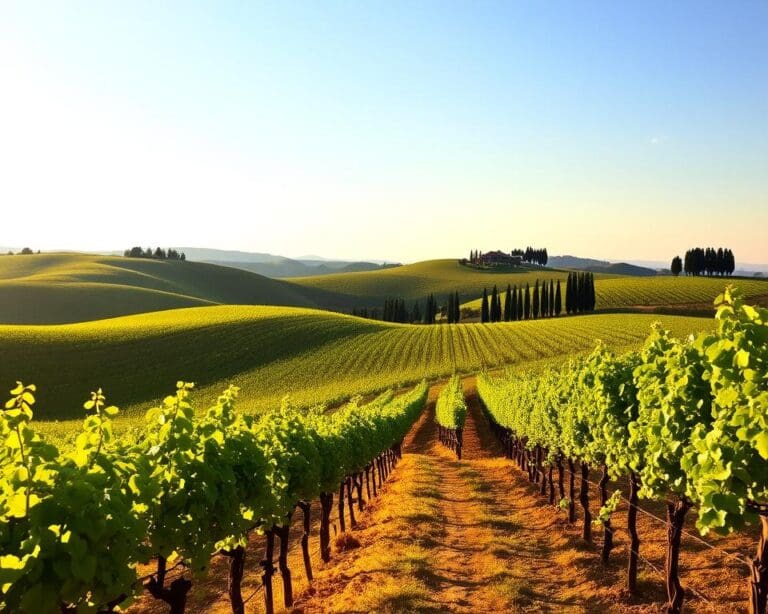 Reizen door de schilderachtige wijngaarden van Toscane