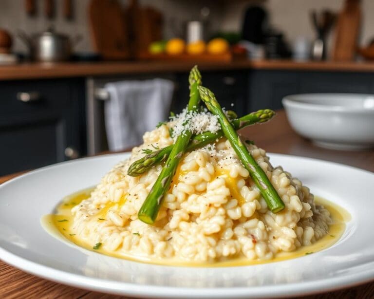 Risotto met asperges en een romige citroensaus