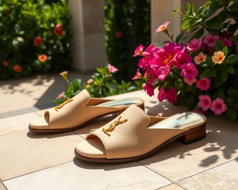 Saint Laurent slippers: Voor een verfijnde zomerlook