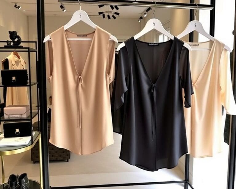Saint Laurent zijden tops: Voor een subtiele Parijse flair