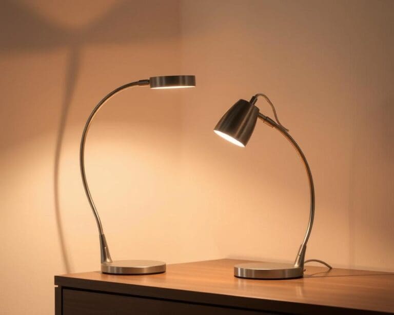 Tafellampen met een flexibele metalen arm