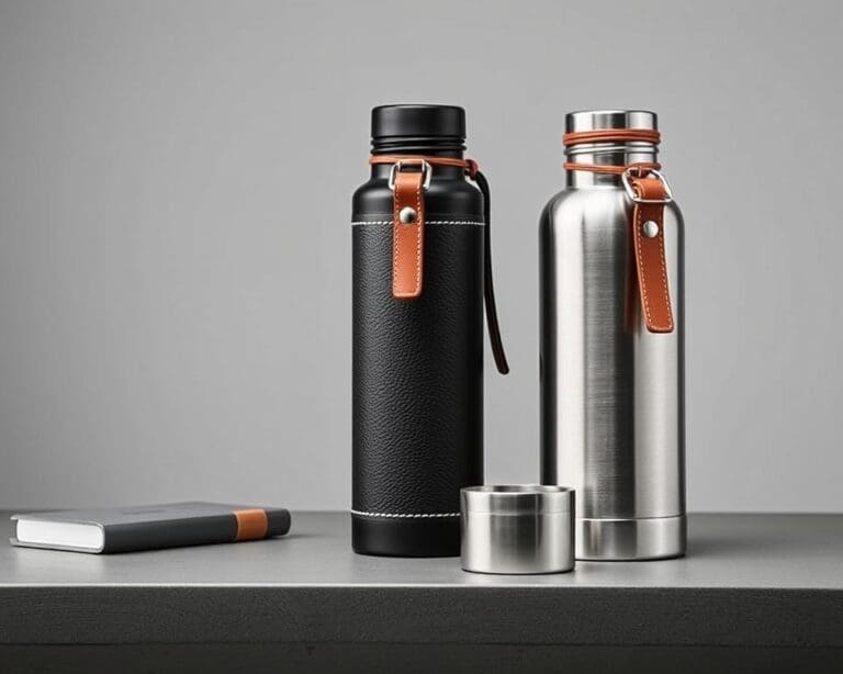 Thermosflessen met een stijlvol leren handvat