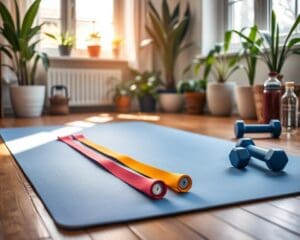 Thuis weerstandsbanden gebruiken voor effectieve workouts