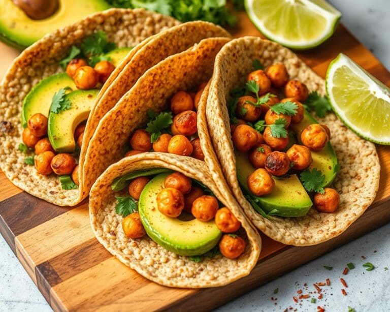 Volkoren wraps met avocado en geroosterde kikkererwten