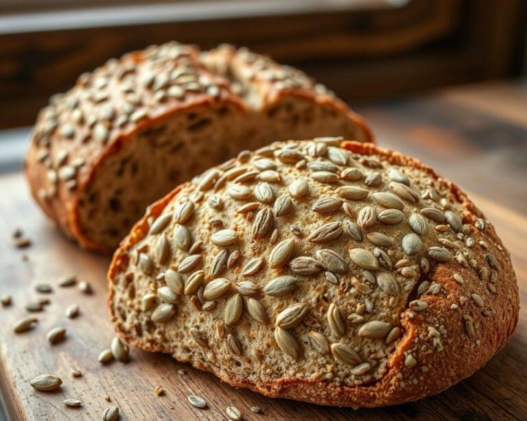 Volkoren zuurdesembrood met pompoenpitten en lijnzaad