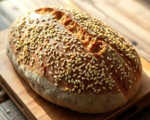 Volkoren zuurdesembrood met sesamzaadjes